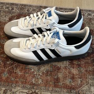 Adidas Samba White and Black Trainers Size US 10 1/2